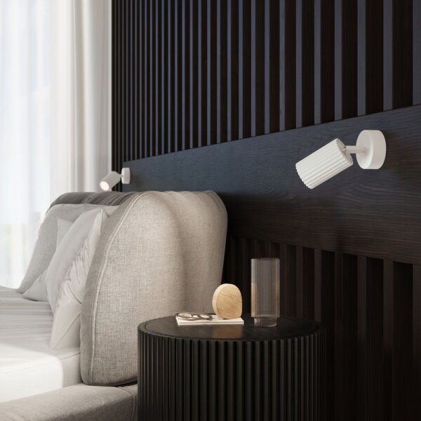 Kleine Wandlampe Weiß GU10 B:8 cm Alu schwenkbar
