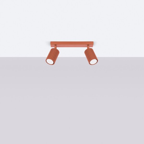 Deckenspot Rot verstellbar GU10 2 flammig L:30 cm