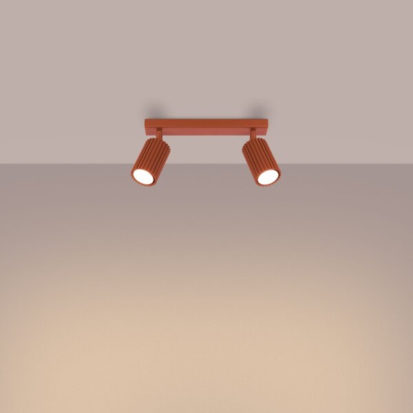 Deckenspot Rot verstellbar GU10 2 flammig L:30 cm