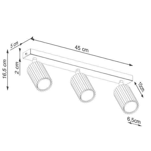 Deckenspot GU10 3-flammig Grün L:45 cm beweglich
