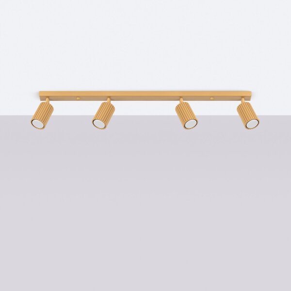 Deckenlampe 4-flammig 81 cm lang GU10 in Gold aus Aluminium