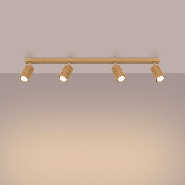 Deckenlampe 4-flammig 81 cm lang GU10 in Gold aus Aluminium