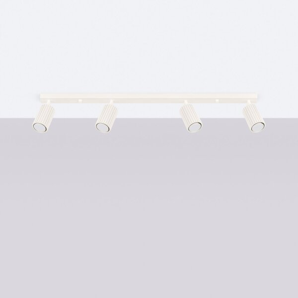 Moderner Deckenstrahler 4-flammig GU10 B: 81 cm in Creme