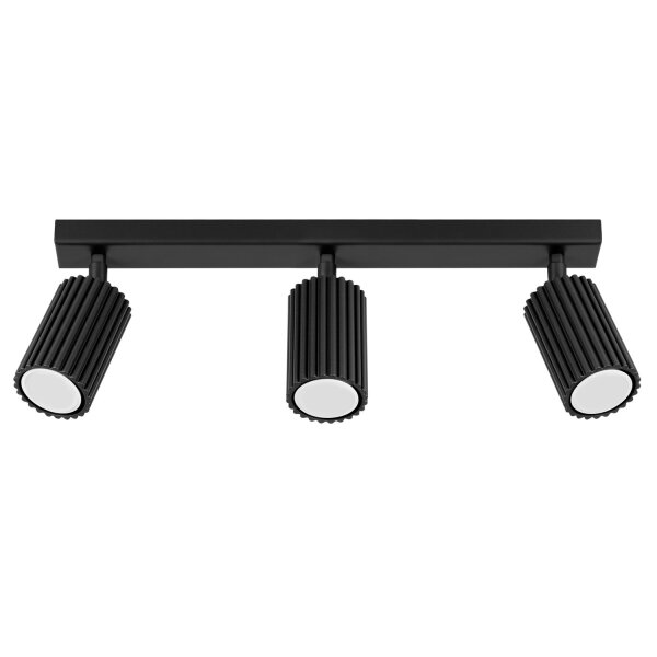 Deckenstrahler Schwarz 3-flammig B: 45 cm schwenkbar GU10