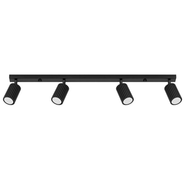 Deckenleuchte Schwarz 4-flammig GU10 81 cm lang Modern