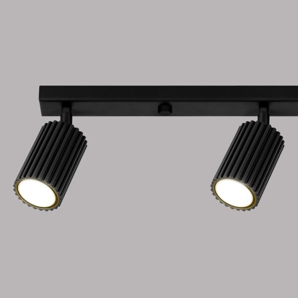 Deckenleuchte Schwarz 4-flammig GU10 81 cm lang Modern