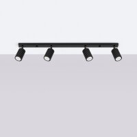 Deckenleuchte Schwarz 4-flammig GU10 81 cm lang Modern