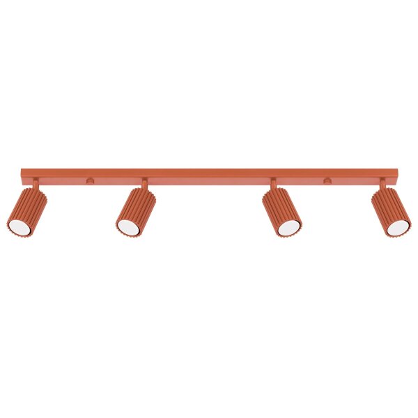 GU10 Deckenstrahler schwenkbar Rot 81 cm länglich Alu