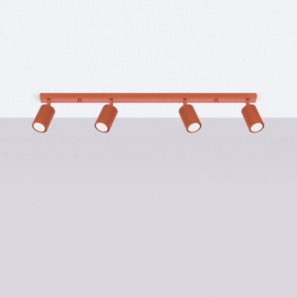 GU10 Deckenstrahler schwenkbar Rot 81 cm länglich Alu