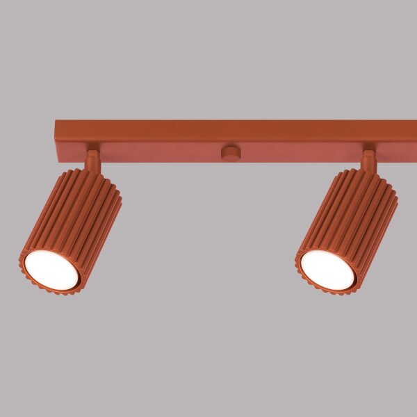 GU10 Deckenstrahler schwenkbar Rot 81 cm länglich Alu