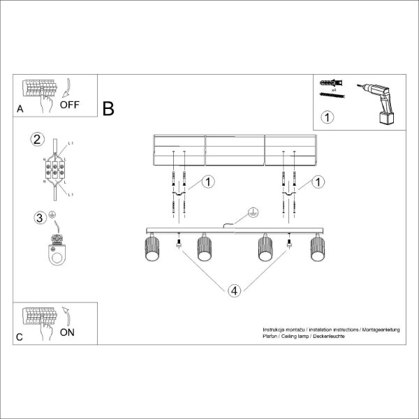 GU10 Deckenstrahler schwenkbar Rot 81 cm länglich Alu