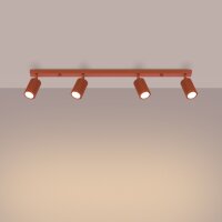GU10 Deckenstrahler schwenkbar Rot 81 cm länglich Alu