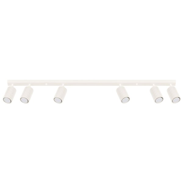 Deckenstrahler Modern 6-flammig GU10 117 cm lang in Creme