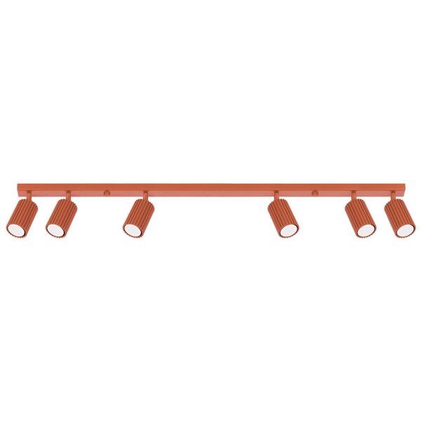 Deckenstrahler 6-flammig Rot GU10 117 cm lang groß Aluminium