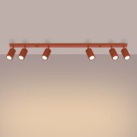 Deckenstrahler 6-flammig Rot GU10 117 cm lang groß...
