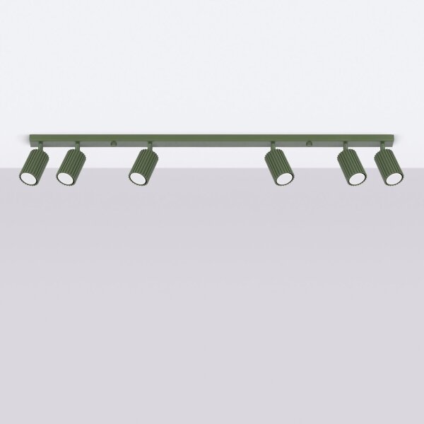 Deckenlampe Modern 117 cm lang GU10 6-flammig schwenkbar Grün