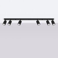 Deckenstrahler Schwarz 117 cm lang flammig GU10 schwenkbar