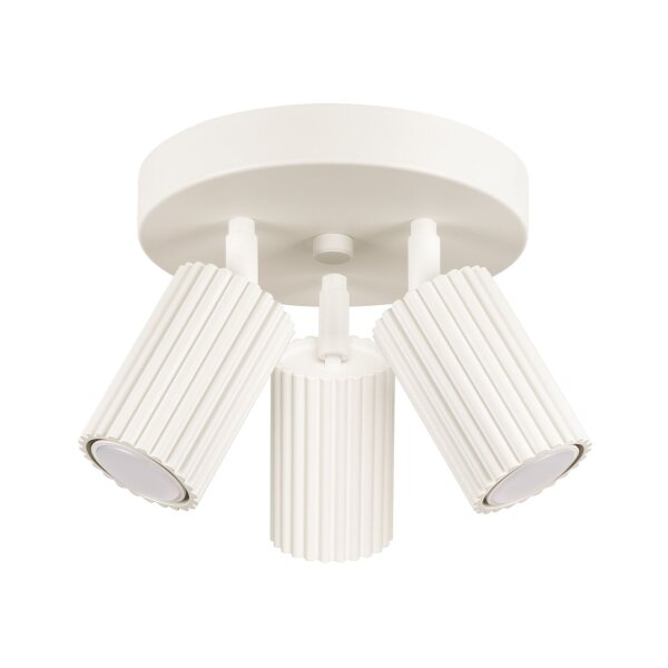 Deckenlampe Modern in Creme Ø 19,5 cm schwenkbar 3x GU10 Alu