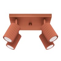 Deckenstrahler GU10 4-flammig B: 25 cm klein quadratisch Rot