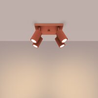 Deckenstrahler GU10 4-flammig B: 25 cm klein quadratisch Rot