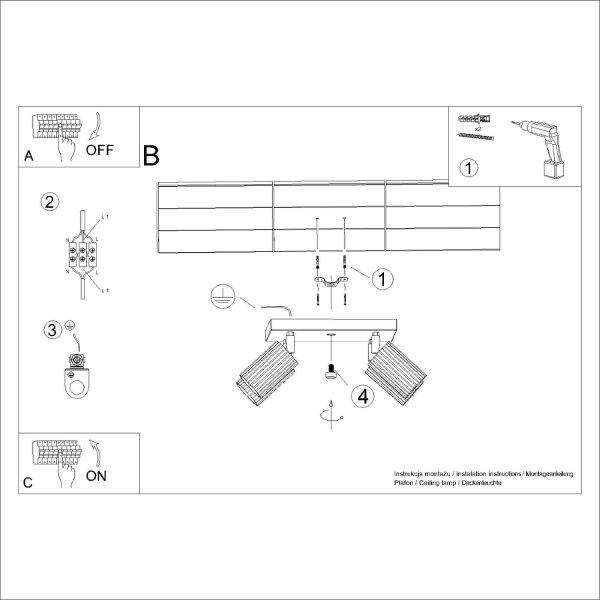 Deckenstrahler Aluminium GU10 Creme B:25 cm flexibel