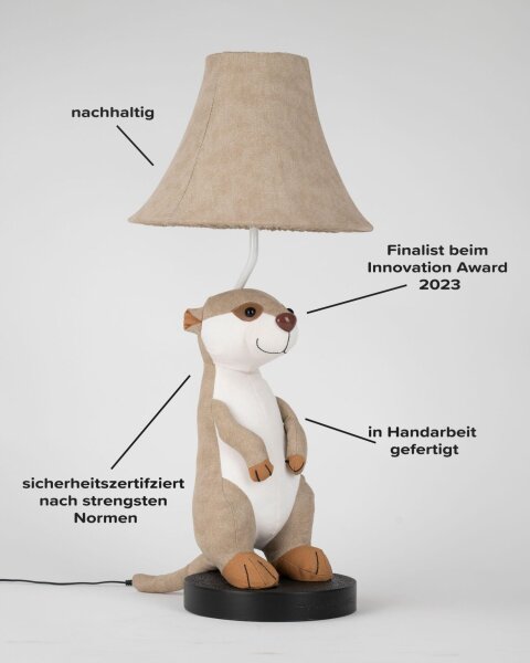 Tischleuchte Kinderzimmer 58 cm hoch Erdmännchen LED