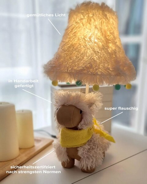 Kinderzimmerleuchte LED 48 cm hoch Alpaka vegan niedlich