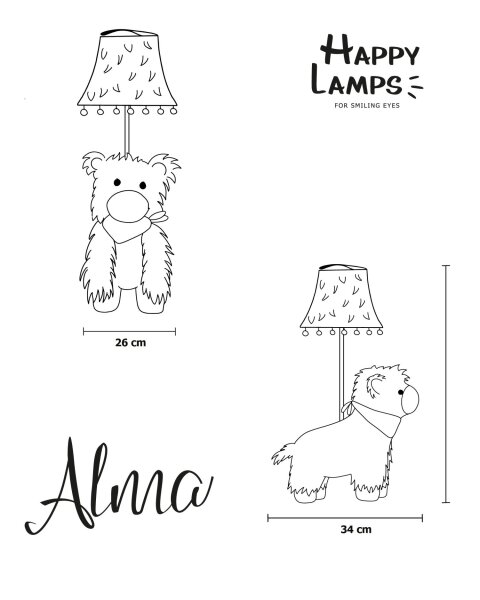 Kinderzimmerleuchte LED 48 cm hoch Alpaka vegan niedlich