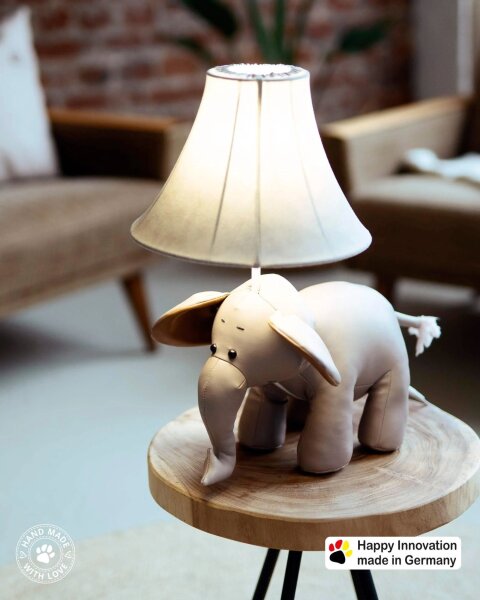 LED Tischleuchte Kinderzimmer Elefant 48 cm Grau vegan