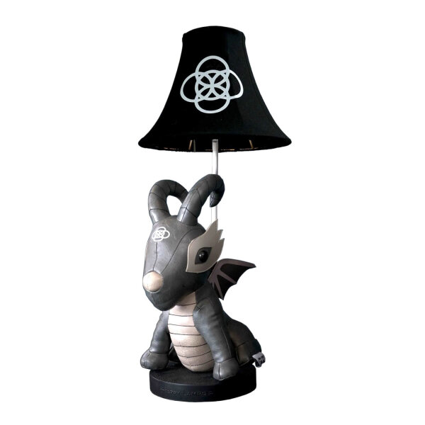 Niedliche Kinderzimmerlampe LED 58 cm Drache Grau Schwarz