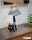 Tischleuchte LED Katze 51 cm Schwarz Weiß flauschig