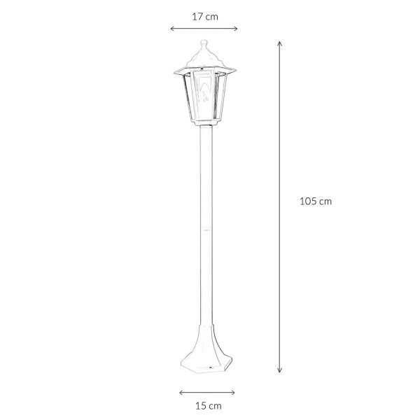 Garten Stehlampe Weiß H:1,05m E37 Laterne PARIS