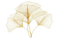 Wanddeko Eisen in Gold B: 90 cm Ginko Blatt Design Asiatisch