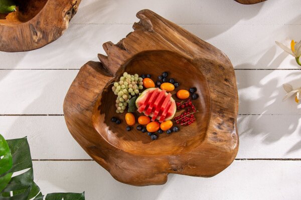 Deko Schale Teak Holz B: 50 cm Unikat Handarbeit