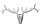 Wanddeko Geweih Hirsch aus Metall 98 cm breit in Silber
