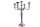 Kerzenhalter für Stabkerzen 5-armig in Silber 40 cm hoch