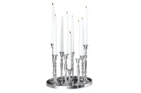 Kerzenständer 9 Stück mit Tablett in Silber Barock