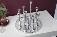 Kerzenständer 9 Stück mit Tablett in Silber Barock