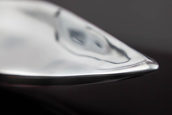 Dekoschale Metall Blatt Design 60 cm lang in Silber