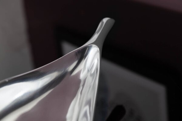 Dekoschale Metall Blatt Design 60 cm lang in Silber