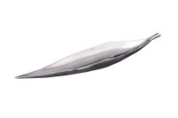 Dekoschale Silber aus Metall 80 cm lang Blatt Design