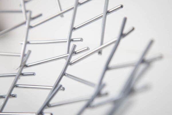 Dekoschale Metall Ø 45 cm Gitter Design in Silber