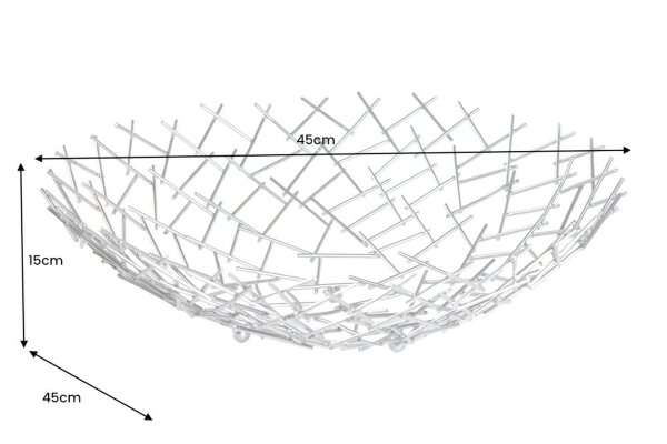 Dekoschale Metall Ø 45 cm Gitter Design in Silber