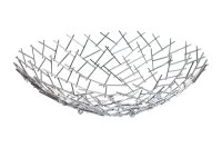 Dekoschale Metall Ø 45 cm Gitter Design in Silber