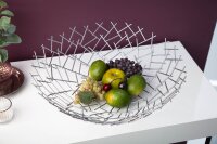Dekoschale Metall Ø 45 cm Gitter Design in Silber