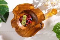 Handgefertigte Dekoschale Teakholz B: 40 cm Unikat