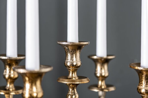 Kerzenhalter für Stabkerzen Metall in Gold H: 40 cm 5-armig