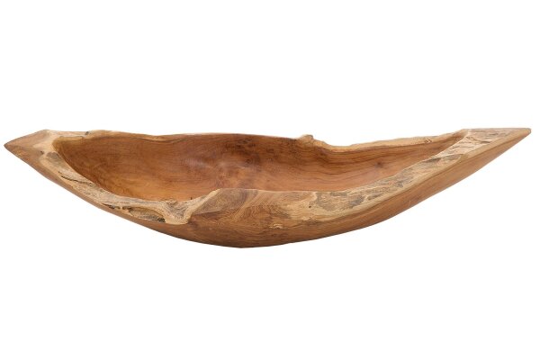 Deko Schale Teakholz 60 cm lang Unikat Handarbeit