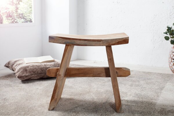 Sitzhocker Teakholz massiv B: 40 cm Landhaus Rustikal