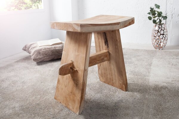 Sitzhocker Teakholz massiv B: 40 cm Landhaus Rustikal